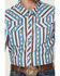Image #3 - Rock & Roll Denim Men's Tek Southwestern Striped Short Sleeve Snap Western Shirt, Turquoise, hi-res
