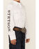 Roper Boys' Logo Long Sleeve Snap Front Western Shirt , White, hi-res