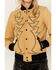 Image #4 - Western & Co Women's Embroidered Leather Bomber Jacket, Tan, hi-res