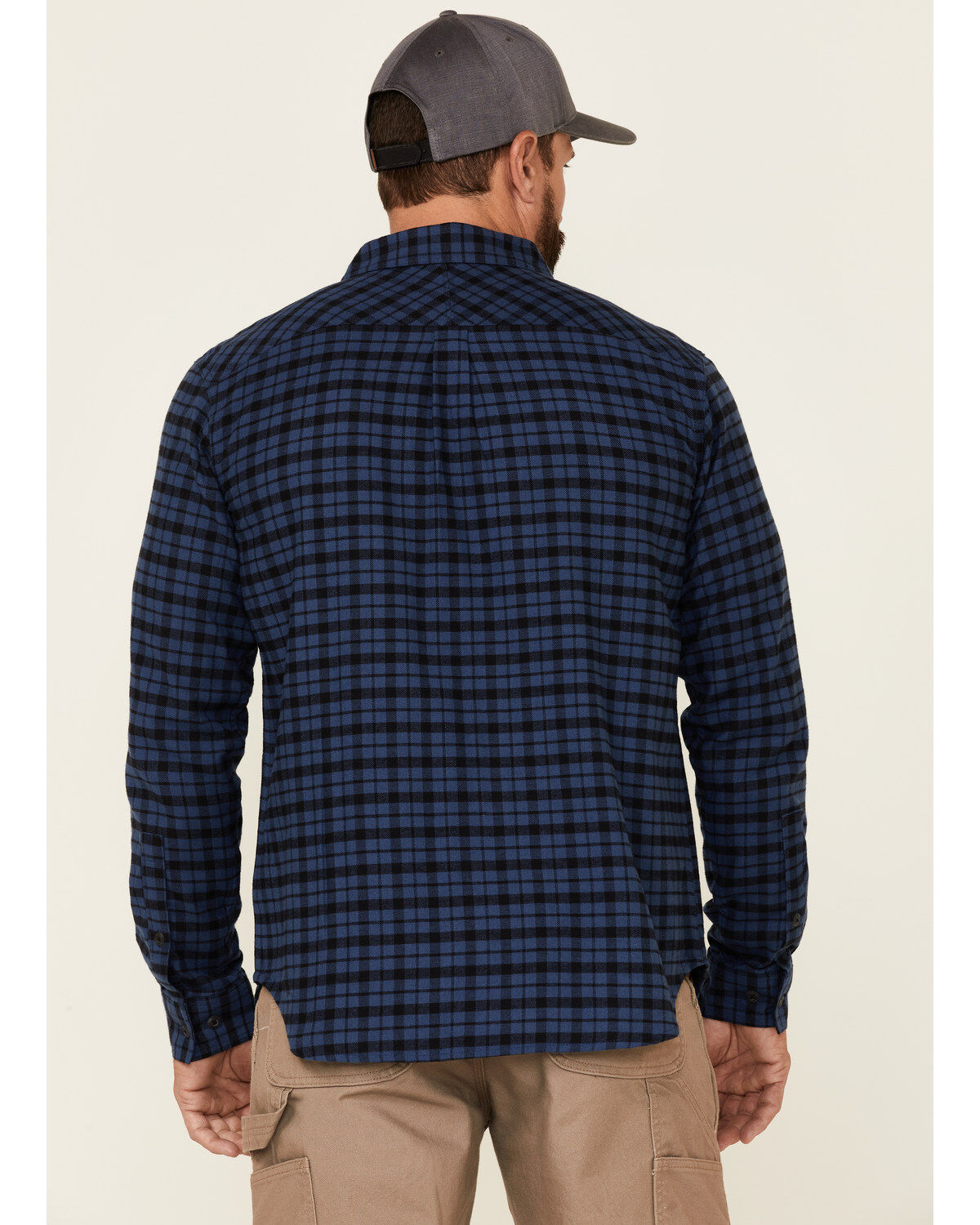 Image #4 - Columbia Men's Flare Gun Small Plaid Print Long Sleeve Button Down Western Flannel Shirt, Blue, hi-res