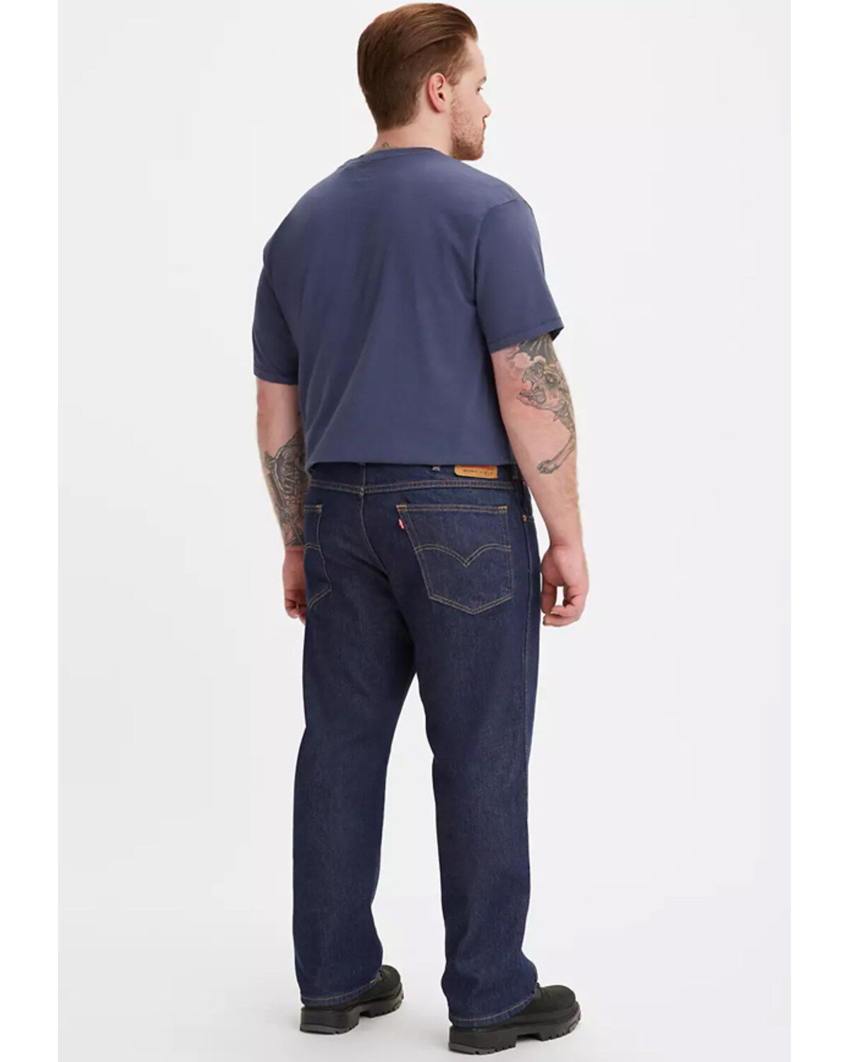 Image #3 - Levi's Men's On That Mountain Dark Wash Stretch Relaxed Straight Jeans, Blue, hi-res