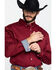 Cody James Core Men's Solid Maroon Twill Long Sleeve Western Shirt , Maroon, hi-res