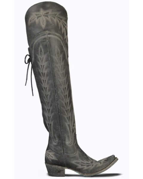 Image #2 - Lane Women's Lexington Leather Tall Western Boots - Snip Toe, Jet Black, hi-res