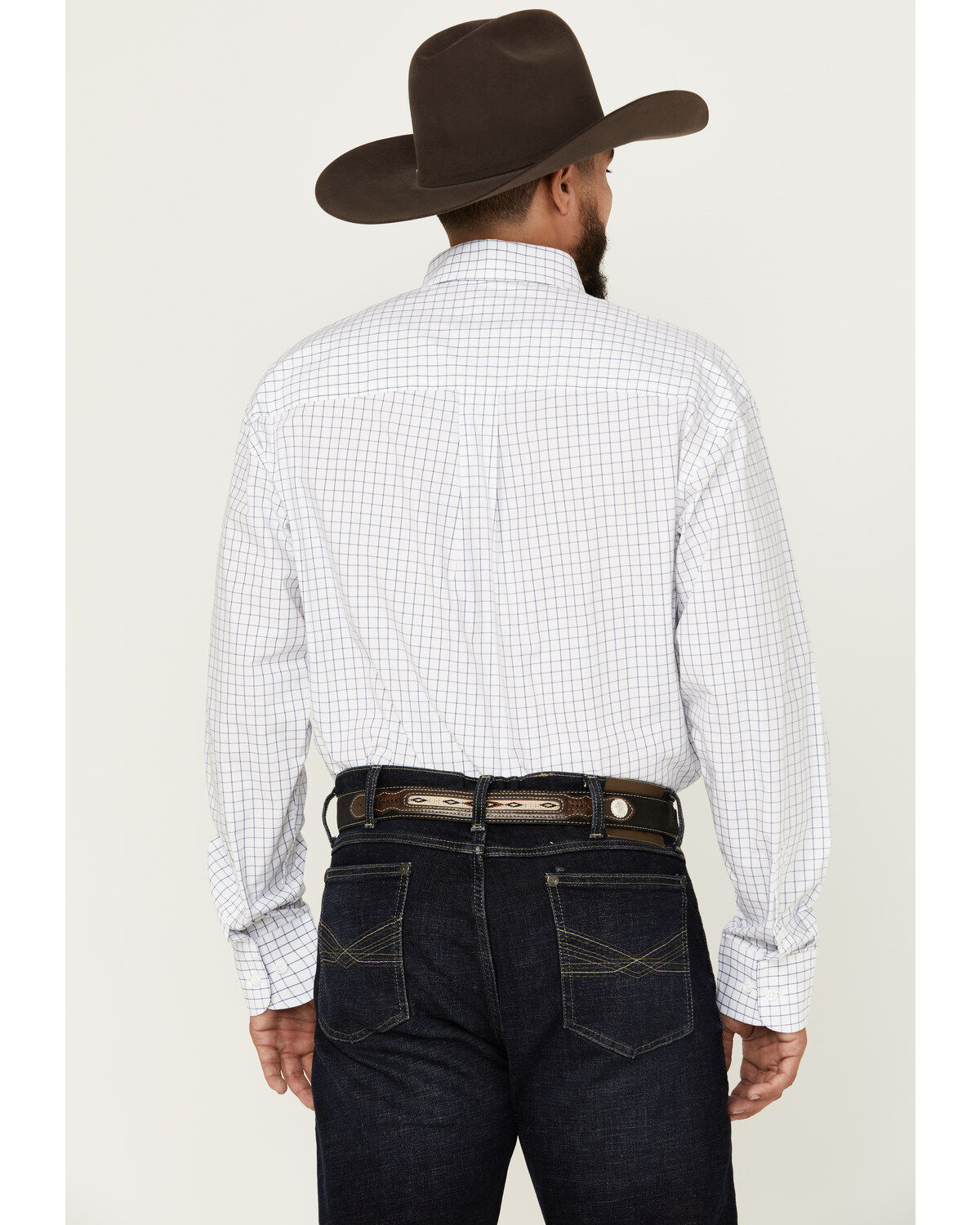 Image #4 - George Strait by Wrangler Men's Checkered Print Long Sleeve Button-Down Shirt, , hi-res