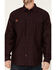 Hawx Men's FR Check Plaid Print Long Sleeve Button-Down Work Shirt , Wine, hi-res