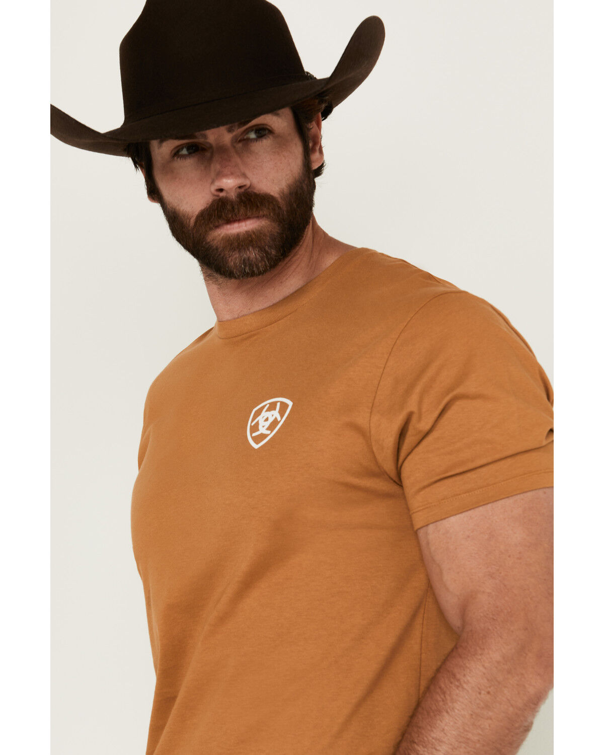 Image #3 - Ariat Men's Modern Mesa Short Sleeve Graphic T-Shirt, Gold, hi-res