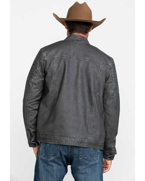 Image #2 - Moonshine Spirit Men's Gearhead Washed Faux Leather Moto Jacket , Black, hi-res