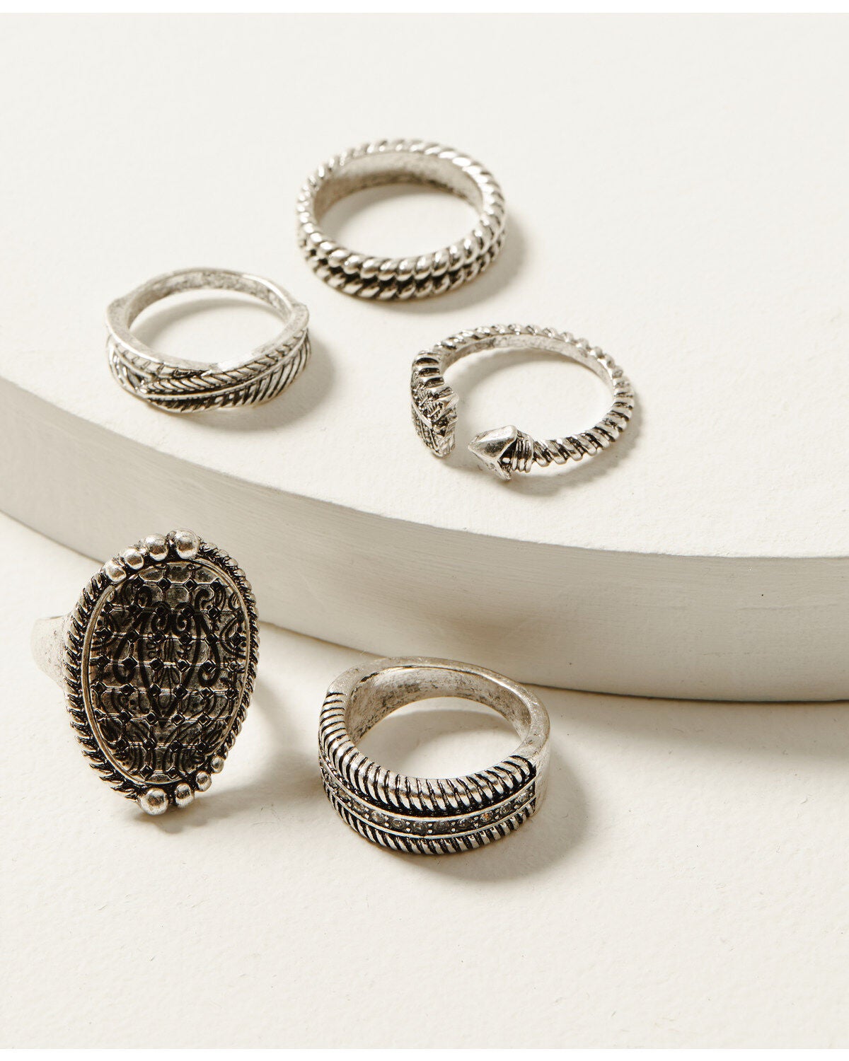 Idyllwind Women's Silver Picadilly 5-piece Ring Set, Silver, hi-res