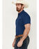 Image #2 - Ariat Men's VentTEK Outbound Solid Short Sleeve Fitted Performance Shirt, Dark Blue, hi-res