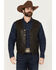 Image #1 - Cody James Men's Durango Button-Down Faux Leather Vest, Brown, hi-res