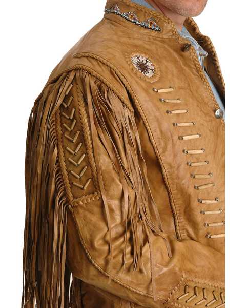 Image #2 - Kobler Zapata Fringed Leather Jacket, Beige, hi-res