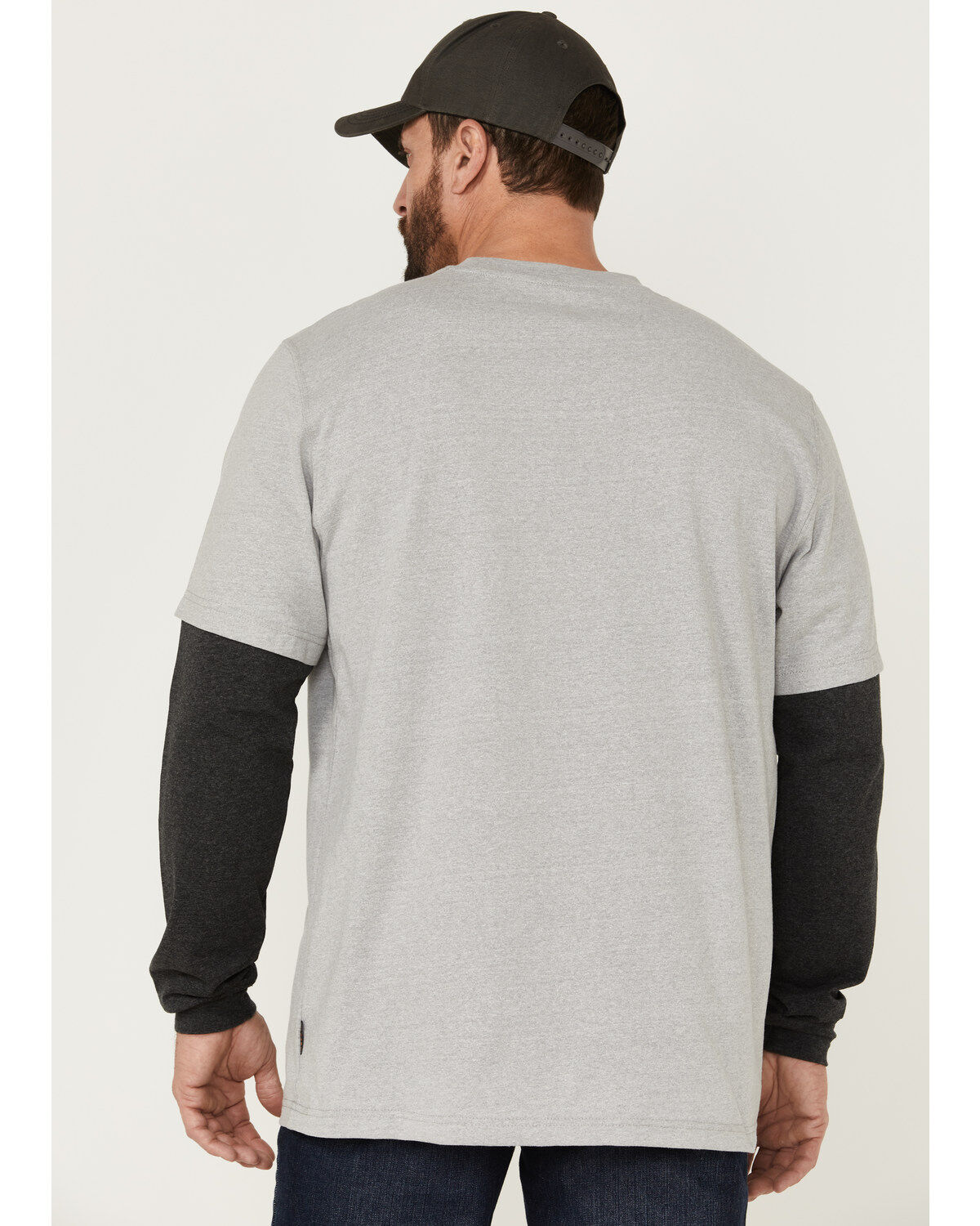 Image #4 - Hawx Men's Layered Pocket Light Gray Long Sleeve Work T-Shirt, Light Grey, hi-res