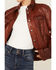 Image #3 - Scully Women's Leather Trucker Jacket, Brown, hi-res
