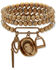 Image #1 - Lainey Wilson Women's Cowboy Hat Charm Stretch Bracelet Set - 3 Piece, Gold, hi-res