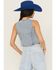 Image #4 - 26 International Women's Light Wash Tie-Front Denim Vest, Medium Wash, hi-res