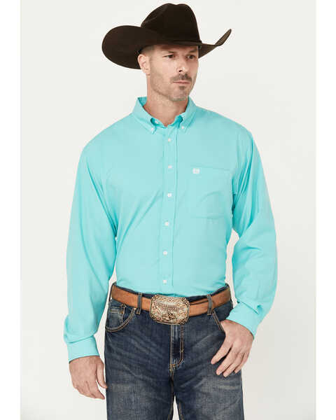 Cinch Men's ARENAFLEX Solid Long Sleeve Button-Down Western Shirt ...