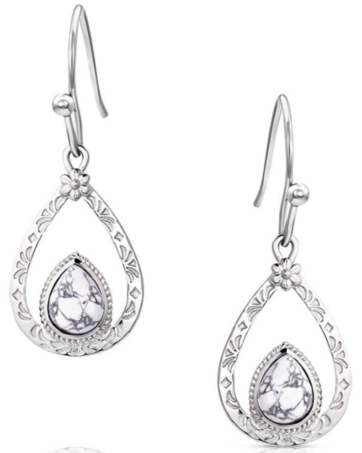 Montana Silversmiths Women's Majestic Halo Earrings, Silver, hi-res
