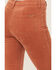 Image #4 - Rock & Roll Denim Women's High Rise Corduroy Button Bargain Bell Flare Jeans, Rust Copper, hi-res