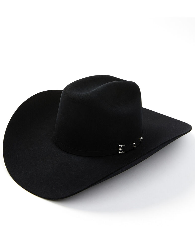 Serratelli 20X Abilene Black Self Buckle Band Fur-Felt Western Hat , Black, hi-res