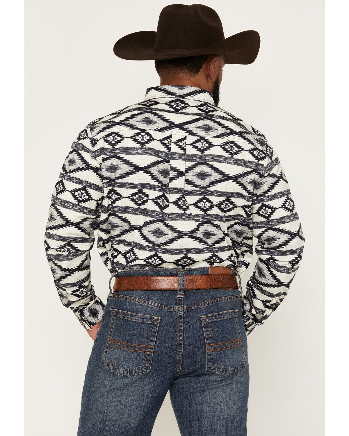 Image #4 - Cody James Men's Tiki Room Southwestern Print Long Sleeve Button-Down Stretch Western Shirt, Blue, hi-res