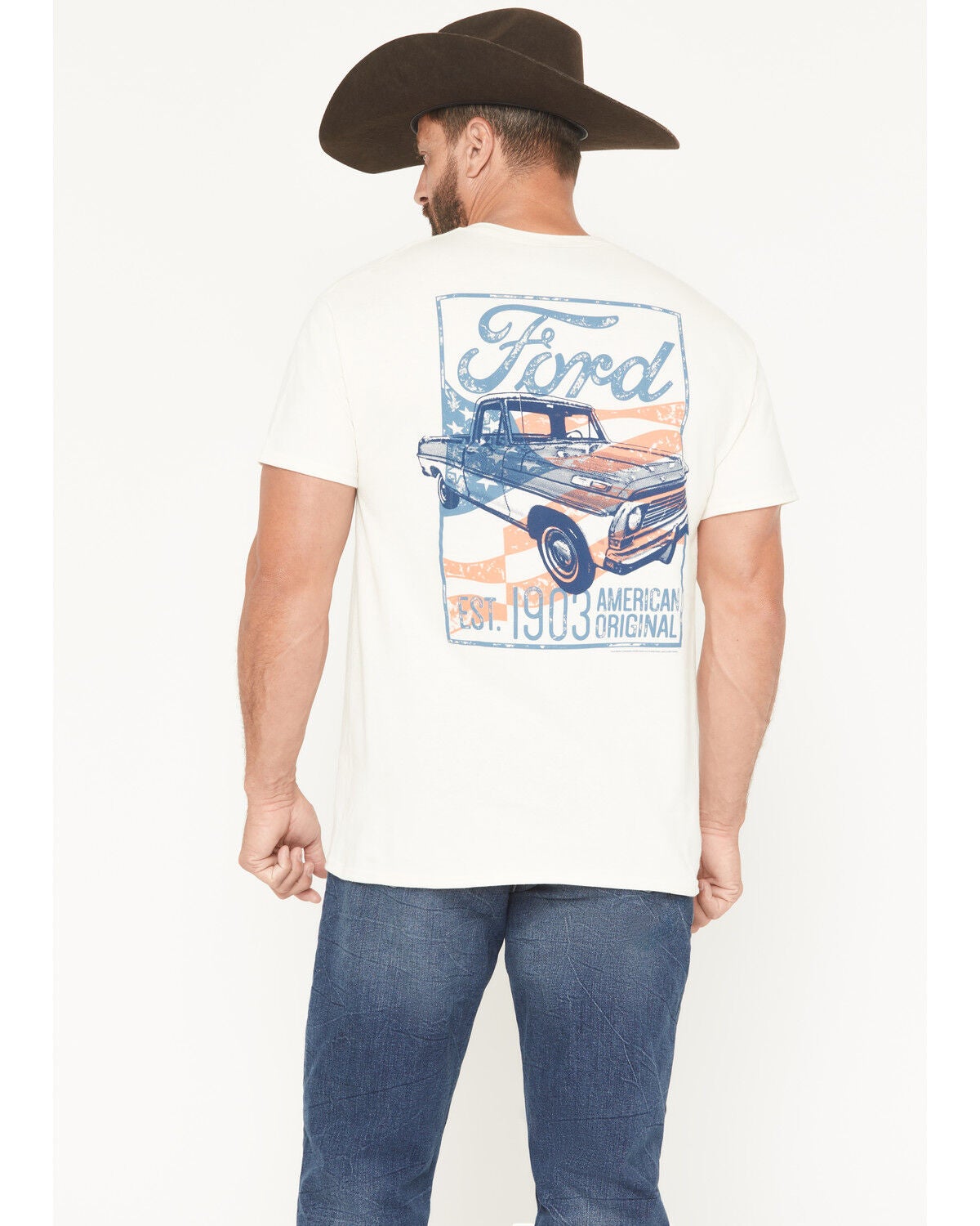 Buckwear Men's Ford Truck Cover Short Sleeve Graphic T-Shirt, Natural, hi-res
