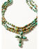 Paige Wallace Women's Turquoise Beaded Cross Necklace, Turquoise, hi-res