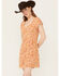 Image #1 - Wild Moss Women's Floral Print Mini Dress, Mustard, hi-res