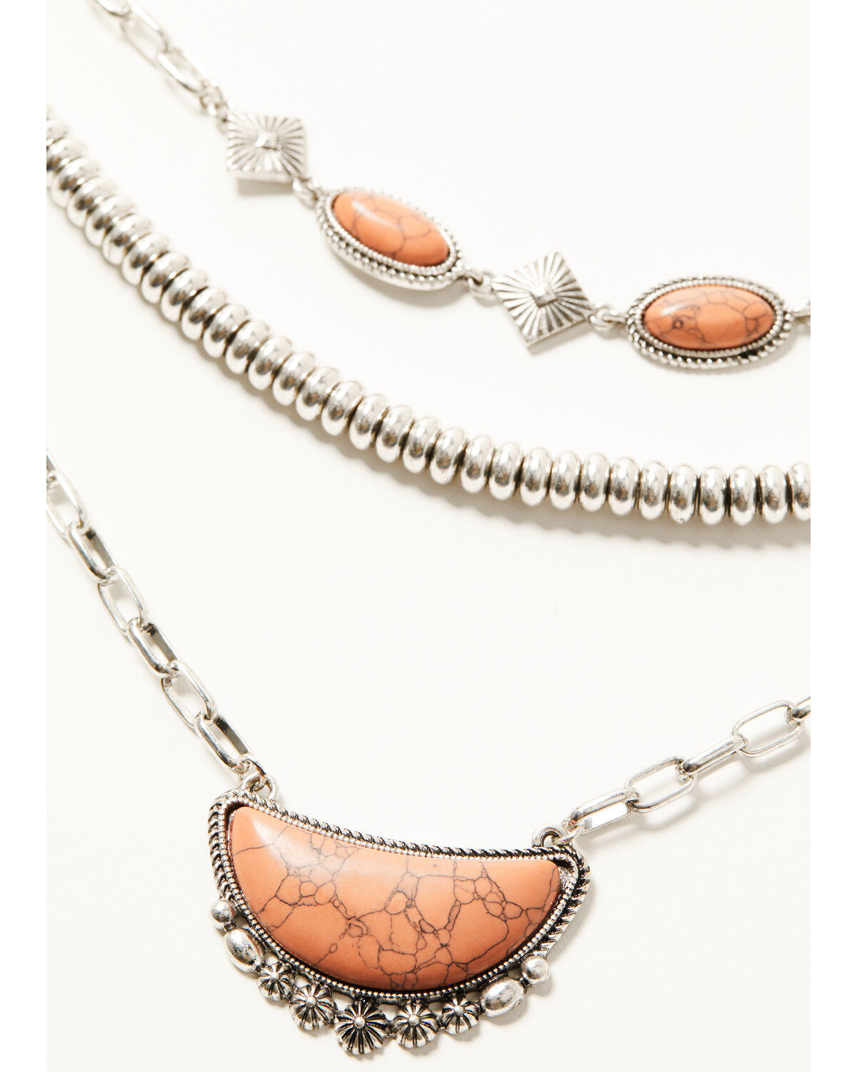 Image #2 - Shyanne Women's Stone Statement Layered Necklace, Pink, hi-res