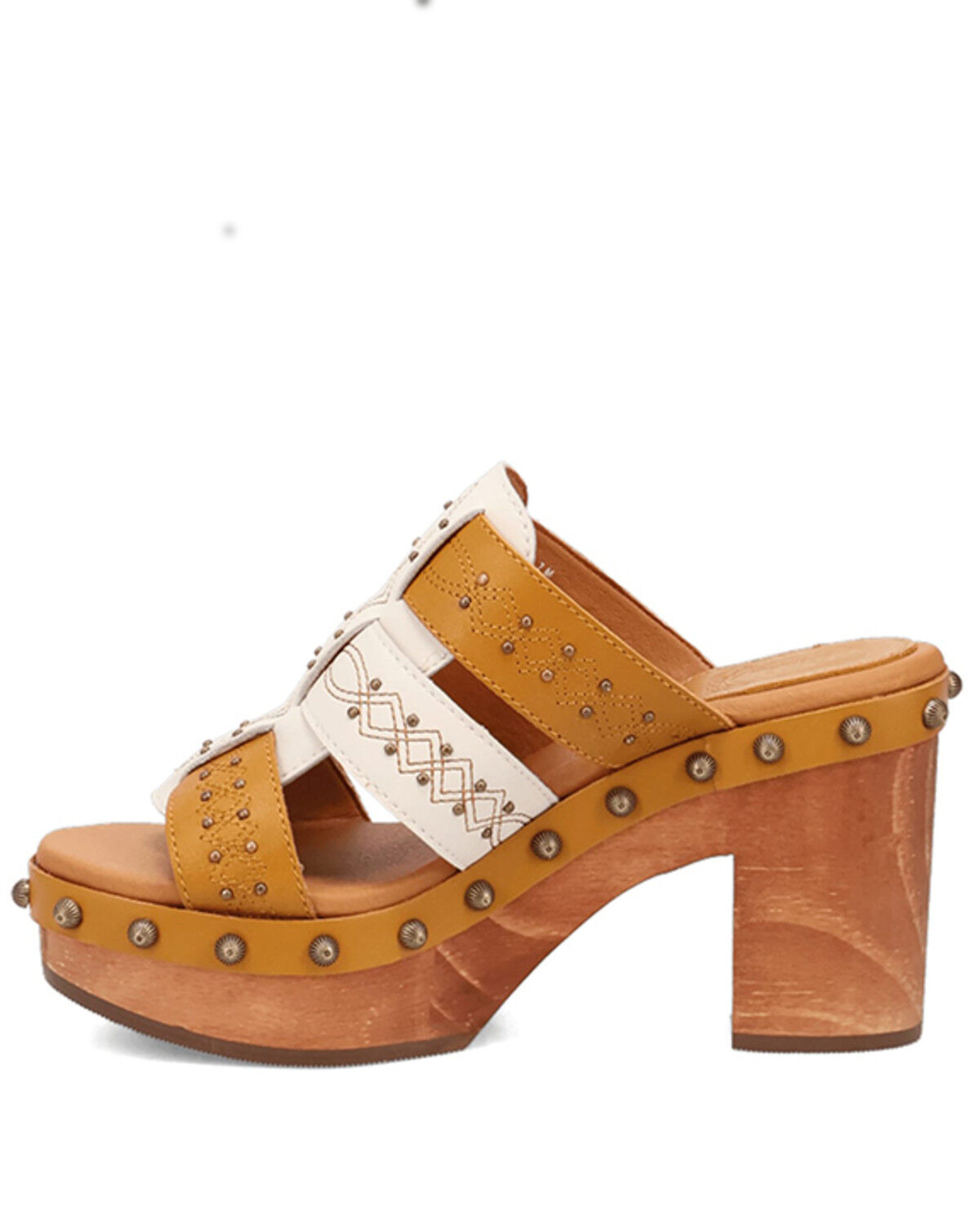 Image #3 - Dingo Women's Chateau Wooden Sandals, Mustard, hi-res