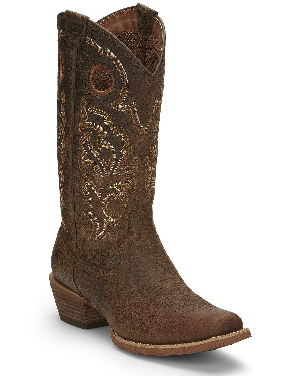 Image #1 - Justin Men's Puncher Brown Western Boots - Broad Square Toe, , hi-res