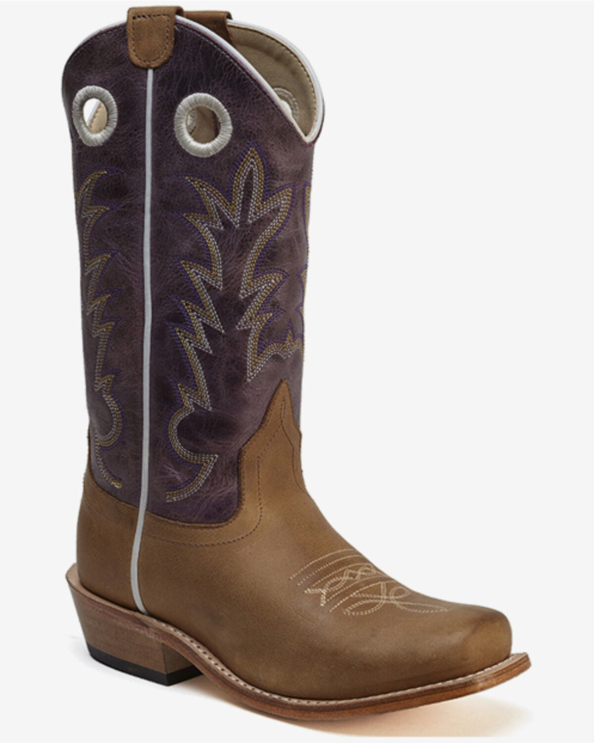 Image #1 - Old West Girls' Western Boots - Square Toe, Lt Brown, hi-res
