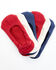 Image #1 - Shyanne Women's 6 Pack Basic Red White & Blue Peds, Multi, hi-res