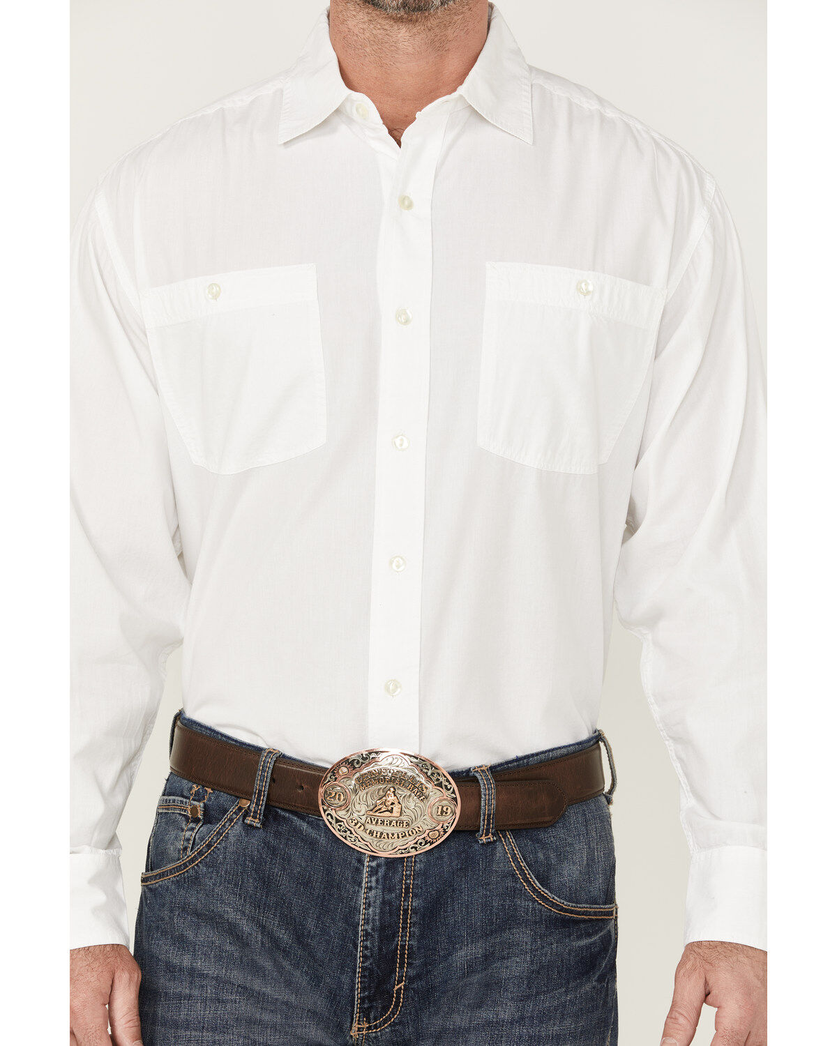 Image #3 - Resistol Men's Solid Long Sleeve Button Down Western Shirt, White, hi-res