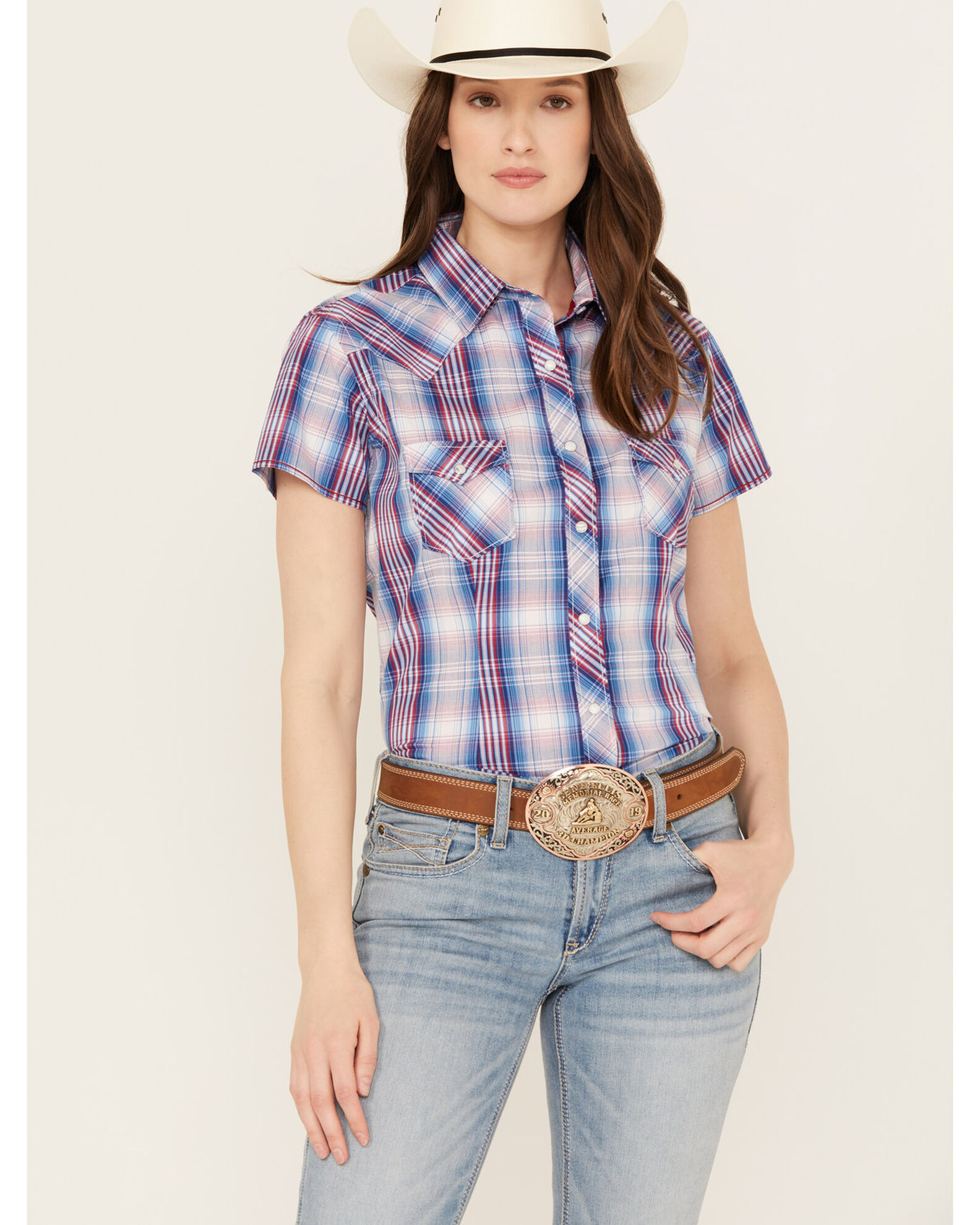 Women's short sleeve shop western shirts with snaps
