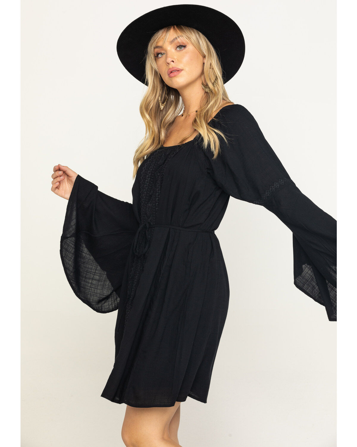 grey bell sleeve dress