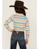 Image #4 - Ariat Girls' Striped Southwestern Print Long Sleeve Button-Down Western Shirt, Beige, hi-res
