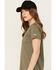 Image #2 - Carhartt Women's Force Relaxed Fit Midweight Short Sleeve Pocket Tee, Olive, hi-res