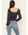 Image #4 - Idyllwind Women's Turner Ditsy Floral Print Long Sleeve Top, Indigo, hi-res