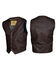 STS Ranchwear Men's Leather Chisum Vest - Big , Burgundy, hi-res
