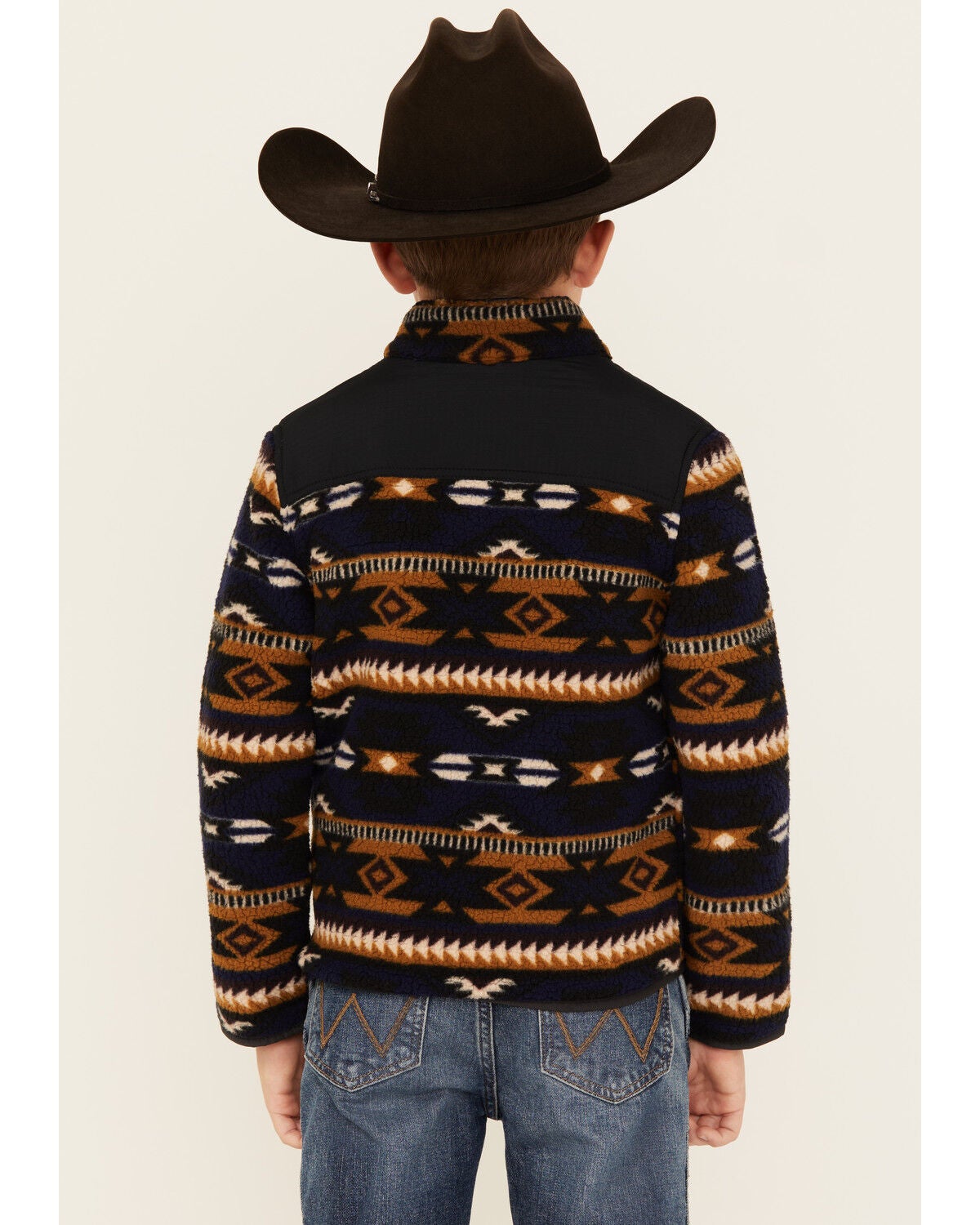 Image #4 - Wrangler Boys' Southwestern Print Sherpa Zip Jacket, , hi-res