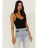 Idyllwind Women's Crystal Spring Rib Lace Top, Black, hi-res