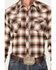 Wrangler Retro Men's Plaid Snap Western Flannel Shirt , Brown, hi-res