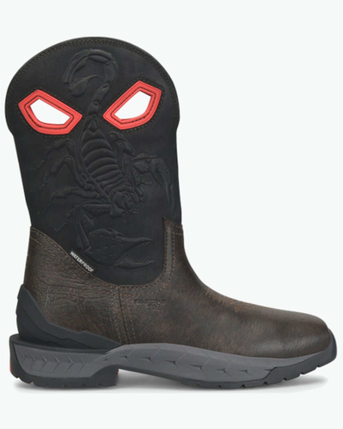 Image #1 - Double H Men's 11" Death Stalker Pull-On Work Boots - Composite Toe, Dark Brown, hi-res