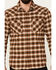 Image #3 - Pendleton Men's Wyatt Small Plaid Long Sleeve Snap Western Shirt, Brown, hi-res