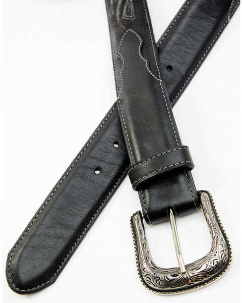 Cody James Men's Western Embroidered Belt, Black, hi-res