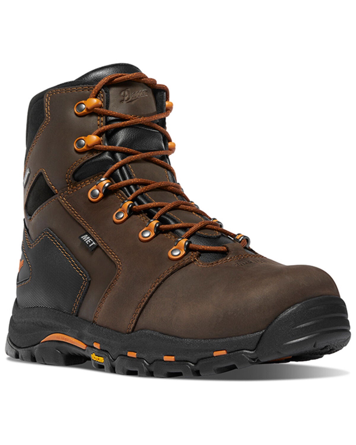 Danner Men's 6" Vicious Waterproof Work Boots - Composite Toe, Brown, hi-res