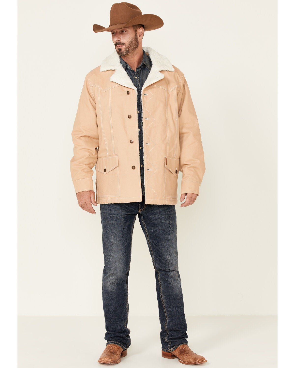 sherpa lined khaki jacket