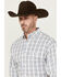 Image #2 - George Strait By Wrangler Men's Plaid Print Long Sleeve Button-Down Stretch Shirt, White, hi-res
