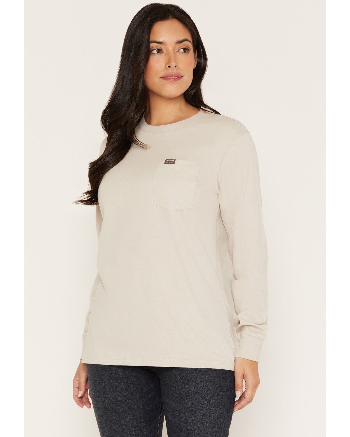 Image #2 - Ariat Women's Rebar Cotton Strong Flying Eagle Long Sleeve Work T-Shirt, Grey, hi-res
