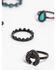 Image #2 - Shyanne Women's Patina Crescent 5 Piece Ring Set, Turquoise, hi-res
